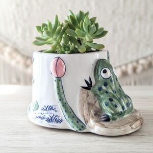 Frog Ceramic Pot Planter 2.75” Succulents Houseplants Darling Plants